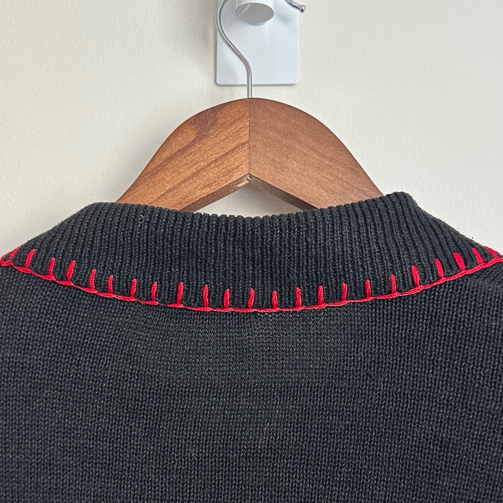 BP Design Vintage Black Knit Christmas Nutcracker Ornament Cardigan - Picture 8 of 8